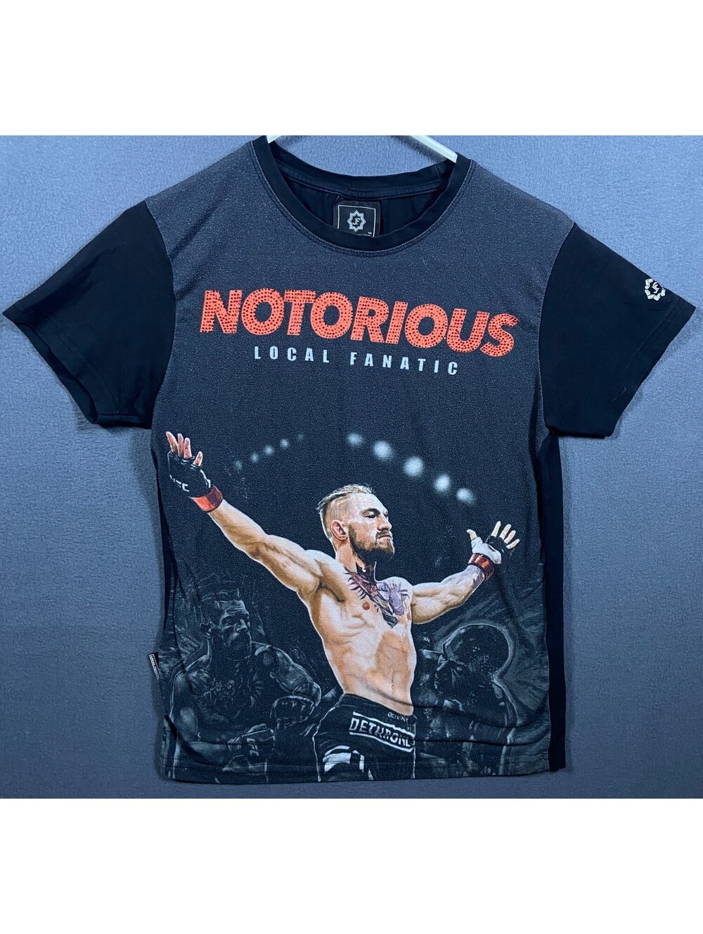 UFC The Notorious Conor Mcgregor Gray SS Shirt Adult S Local Fanatic MMA Martial